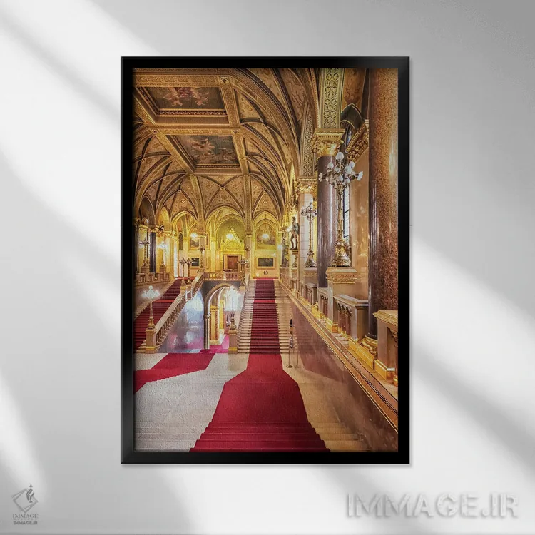 تابلو دکوراتیو معماری پارلمان مجارستان اثر مانجیک پیکچرز - نمای قابدار مشکی