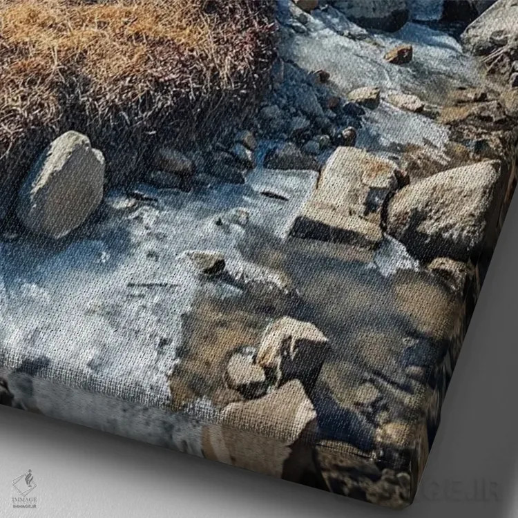 تابلو دکوراتیو منظره نپال اثر مانجیک پیکچرز - نمای نزدیک بافت بوم