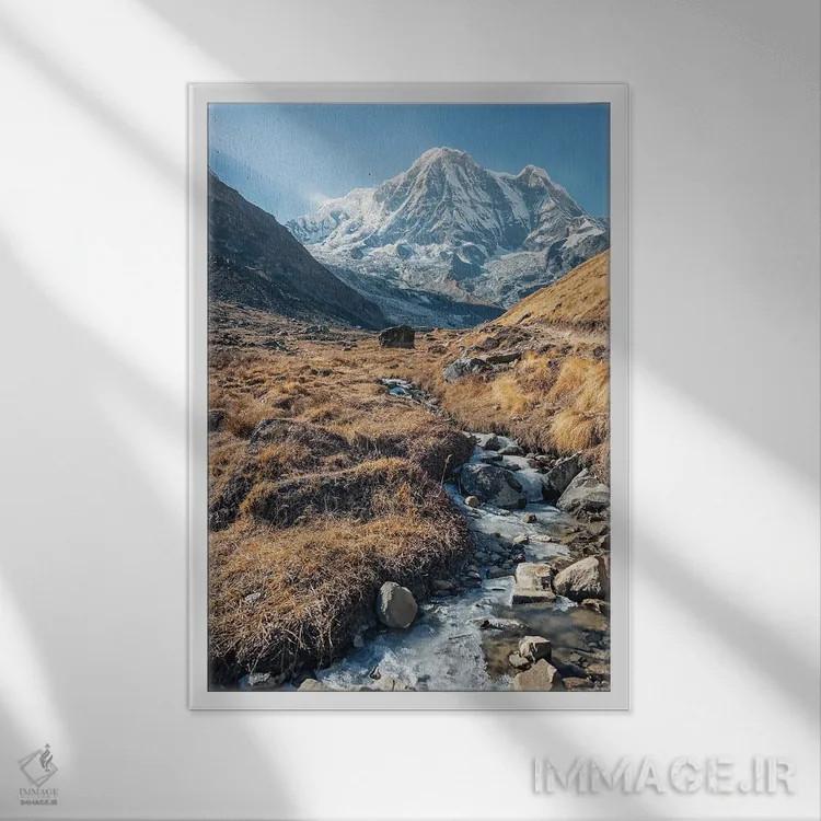 تابلو دکوراتیو منظره نپال اثر مانجیک پیکچرز - نمای قابدار سفید