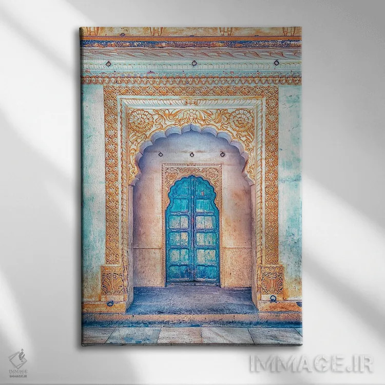 تابلو دکوراتیو در آبی راجستان اثر مانجیک پیکچرز - نمای روبهرو روی دیوار