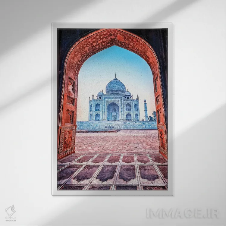 تابلو دکوراتیو تاج آبی اثر مانجیک پیکچرز - نمای قابدار سفید