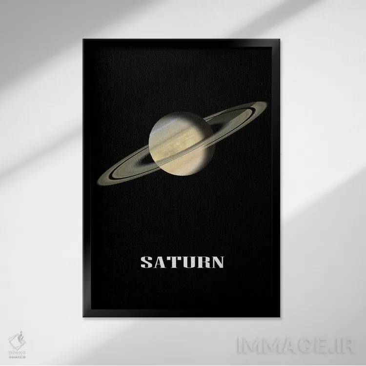 تابلو دکوراتیو زحل اثر مانجیک پیکچرز - نمای قابدار مشکی