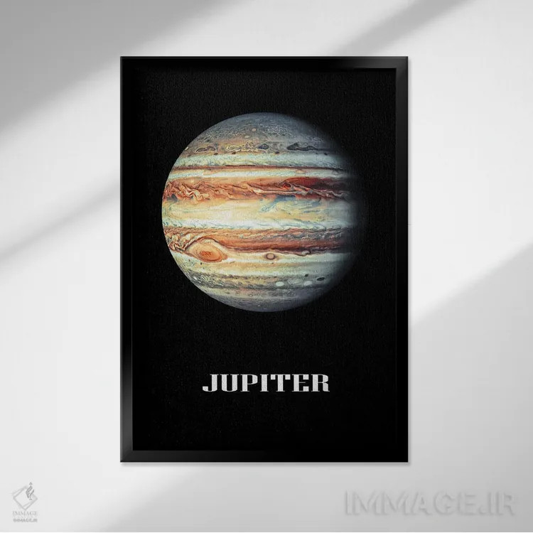 تابلو دکوراتیو سیاره مشتری اثر مانجیک پیکچرز - نمای قابدار مشکی