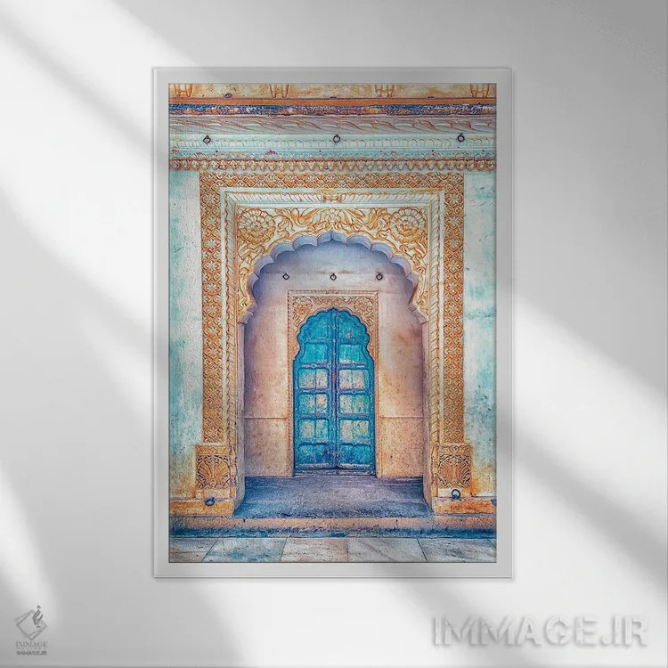 تابلو دکوراتیو در آبی راجستان اثر مانجیک پیکچرز - نمای قابدار سفید