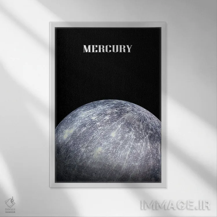 تابلو دکوراتیو سیاره عطارد اثر مانجیک پیکچرز - نمای قابدار سفید