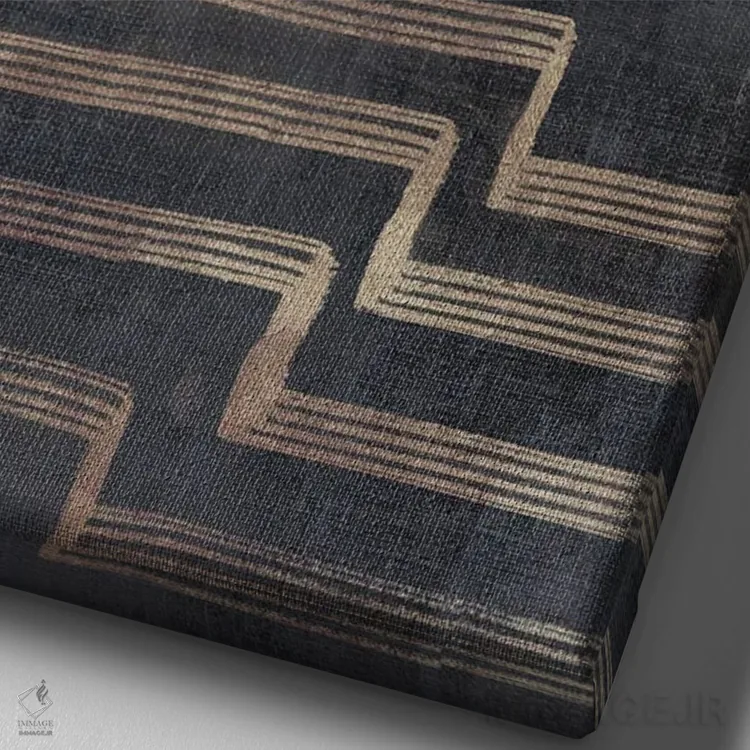 تابلو انتزاعی سمفونی طلایی در حرکت ۲ اثر اما پیل - نمای نزدیک بافت بوم