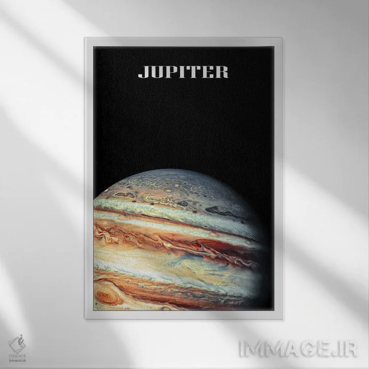 تابلو دکوراتیو سیاره مشتری اثر مانجیک پیکچرز - نمای قابدار سفید