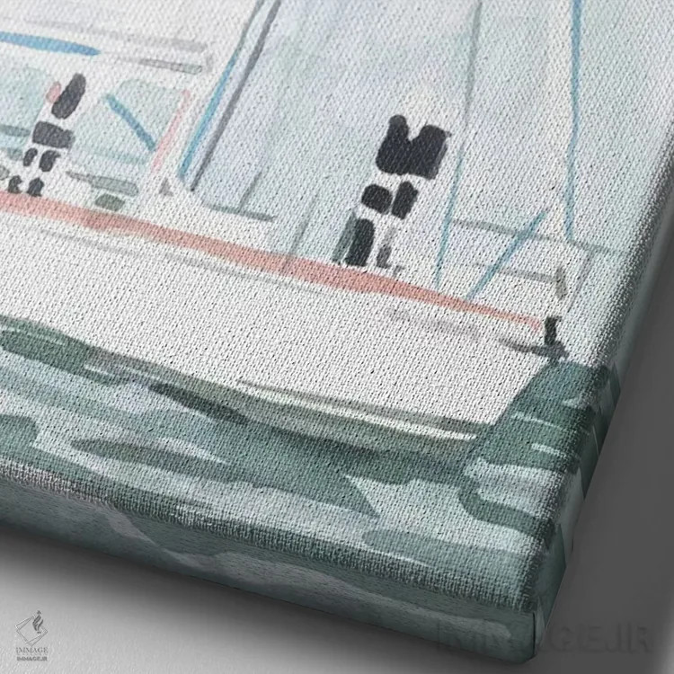 تابلو دکوراتیو قایق بادبانی نرم ۳ اثر اما اسکاروی - نمای نزدیک بافت بوم