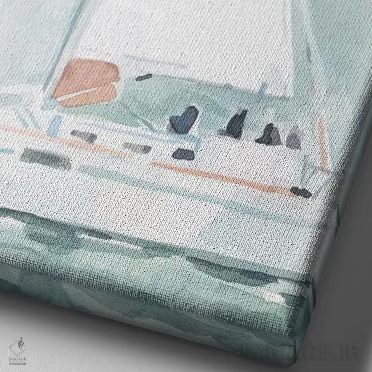 تابلو دکوراتیو قایق بادبانی نرم ۲ اثر اما اسکاروی - نمای نزدیک بافت بوم