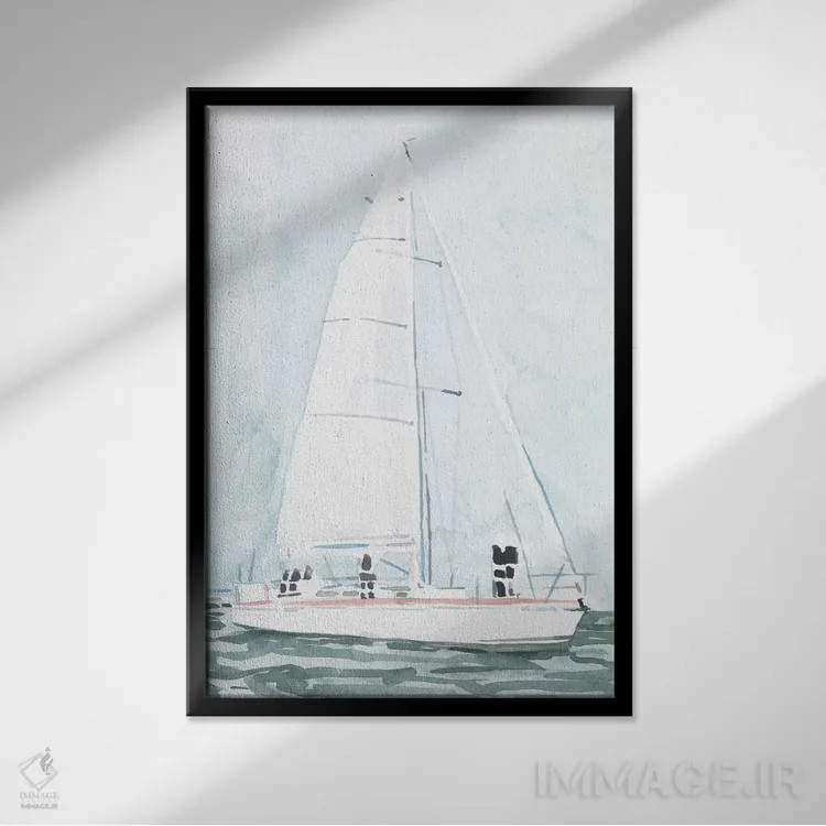 تابلو دکوراتیو قایق بادبانی نرم ۳ اثر اما اسکاروی - نمای قابدار مشکی