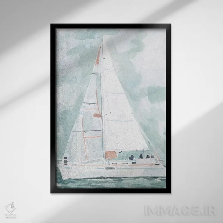 تابلو دکوراتیو قایق بادبانی نرم ۲ اثر اما اسکاروی - نمای قابدار مشکی