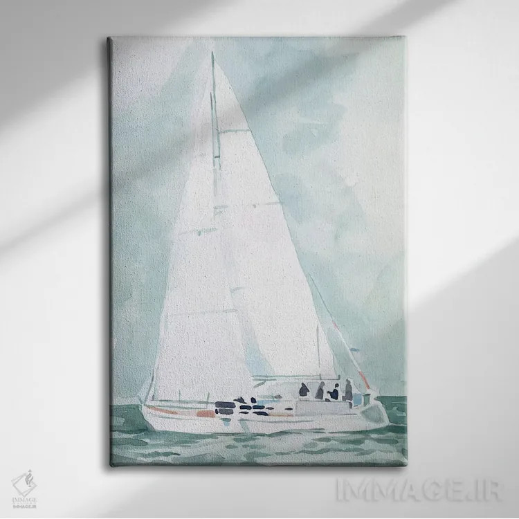تابلو دکوراتیو قایق بادبانی نرم ۴ اثر اما اسکاروی - نمای روبهرو روی دیوار
