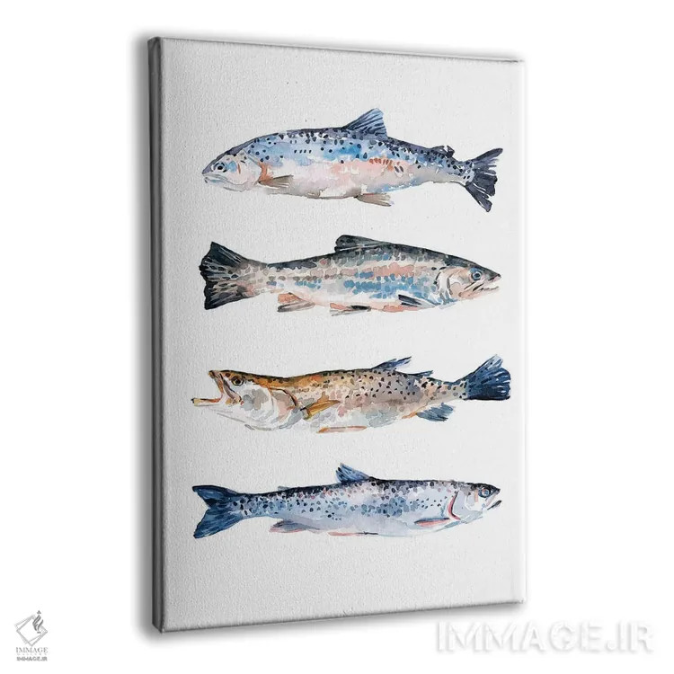 تابلو دکوراتیو قزل آلای روی هم ۲ اثر اما اسکاروی - نمای پرسپکتیو محصول