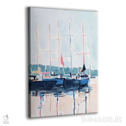 تابلو مدرن باشگاه قایق آبرنگی ۱ اثر اما اسکاروی - نمای پرسپکتیو محصول