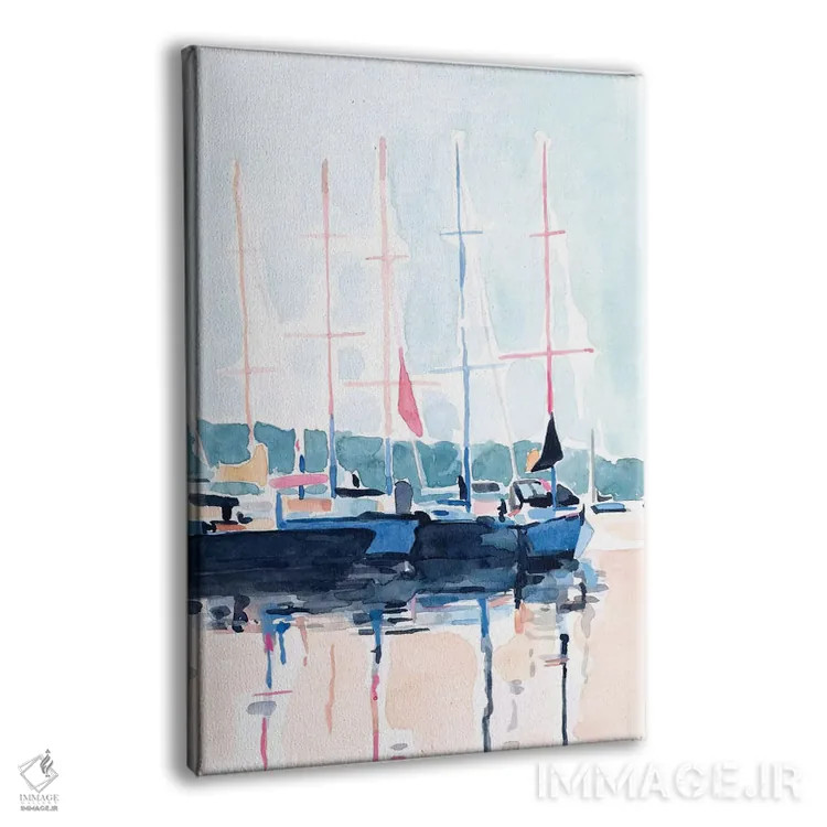 تابلو مدرن باشگاه قایق آبرنگی ۱ اثر اما اسکاروی - نمای پرسپکتیو محصول