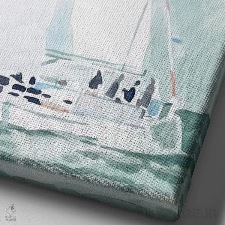 تابلو دکوراتیو قایق بادبانی نرم ۴ اثر اما اسکاروی - نمای نزدیک بافت بوم