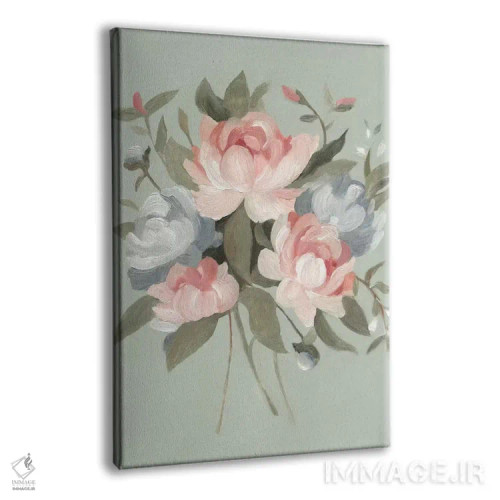 تابلو دکوراتیو دسته گل پاستلی ۱ اثر اما اسکاروی - نمای پرسپکتیو محصول