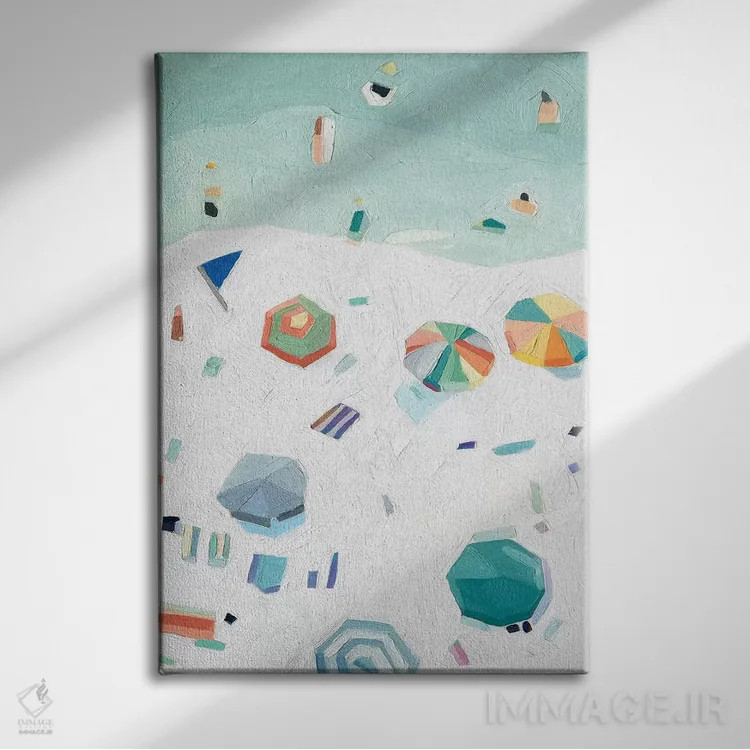 تابلو دکوراتیو چشم انداز ساحل ۲ اثر اما اسکاروی - نمای روبهرو روی دیوار