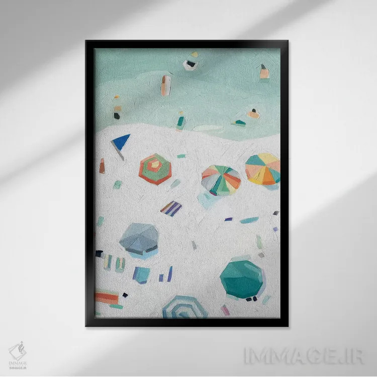 تابلو دکوراتیو چشم انداز ساحل ۲ اثر اما اسکاروی - نمای قابدار مشکی