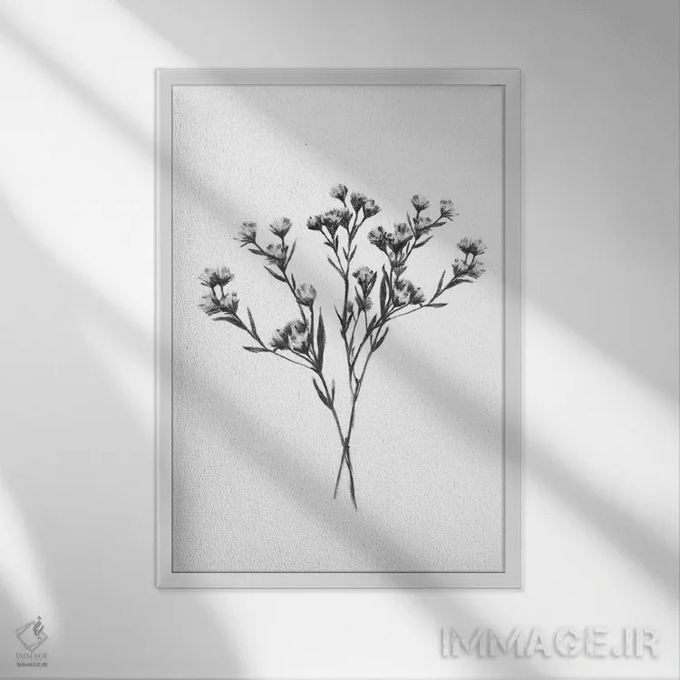 تابلو مینیمال دسته چاتری وحشی ۲ اثر اما اسکاروی - نمای قابدار سفید