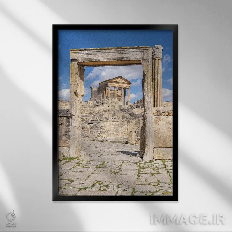 تابلو دکوراتیو Beja, Tunisia. The Capitol Temple At The Roman Ruins.,د… اثر امیلی ام ویلسون - نمای قابدار مشکی