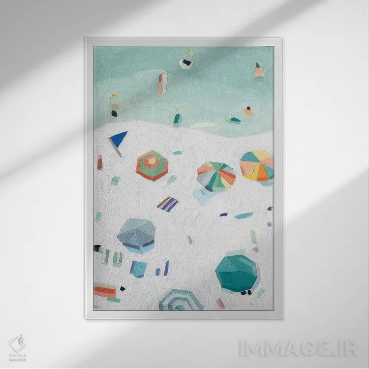 تابلو دکوراتیو چشم انداز ساحل ۲ اثر اما اسکاروی - نمای قابدار سفید