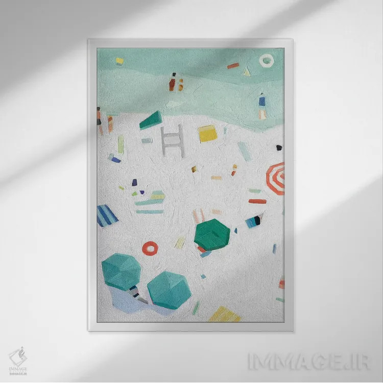 تابلو دکوراتیو چشم انداز ساحل ۱ اثر اما اسکاروی - نمای قابدار سفید