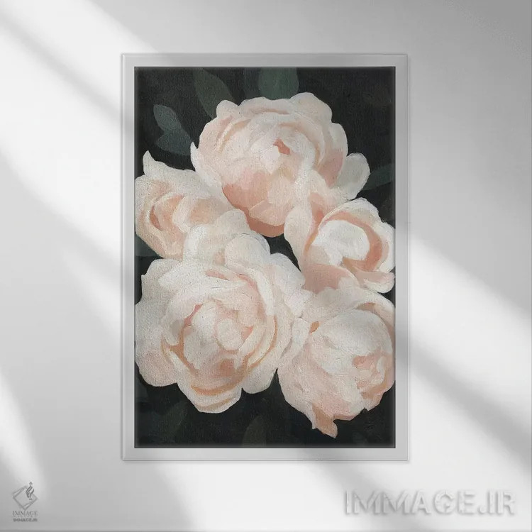 تابلو دکوراتیو گیاهان شبانه ۲ اثر اما اسکاروی - نمای قابدار سفید