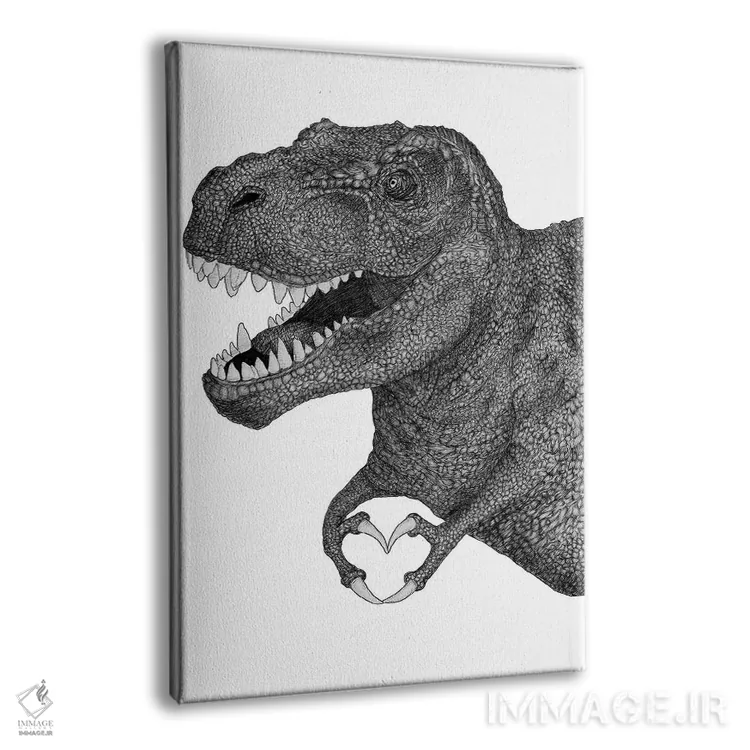 تابلو دکوراتیو عشق دایناسوری اثر الا مازور - نمای پرسپکتیو محصول