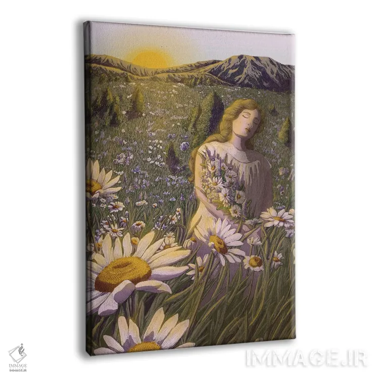 تابلو دکوراتیو خورشید طلوع می کند و من گل ها را جمع می آورم اثر الا مازور - نمای پرسپکتیو محصول