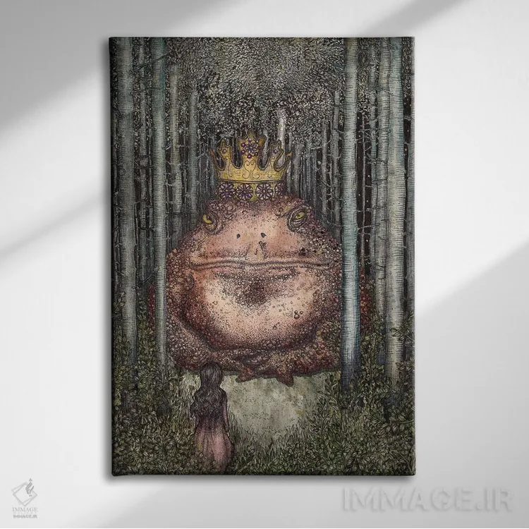 تابلو دکوراتیو شاه وزغ اثر الا مازور - نمای روبهرو روی دیوار