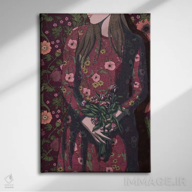 تابلو دکوراتیو در انتظار پژمرده شدن اثر الا مازور - نمای روبهرو روی دیوار