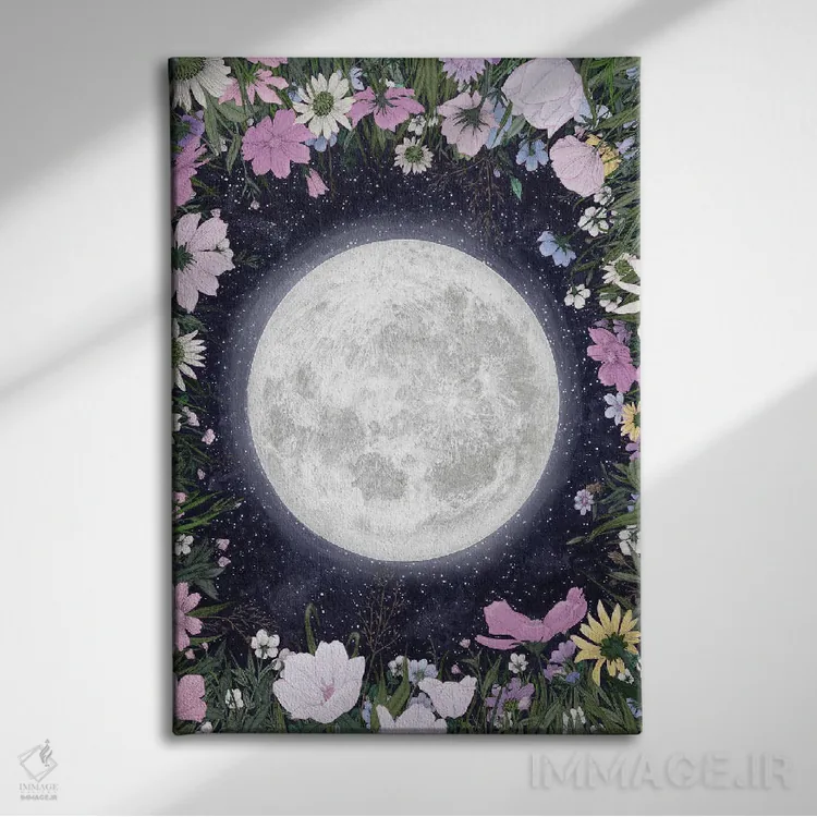 تابلو دکوراتیو جادوی ماه در علفزار اثر الا مازور - نمای روبهرو روی دیوار