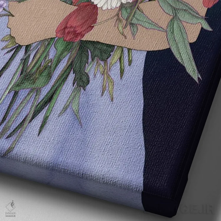 تابلو دکوراتیو چیدن یک باغ اثر الا مازور - نمای نزدیک بافت بوم