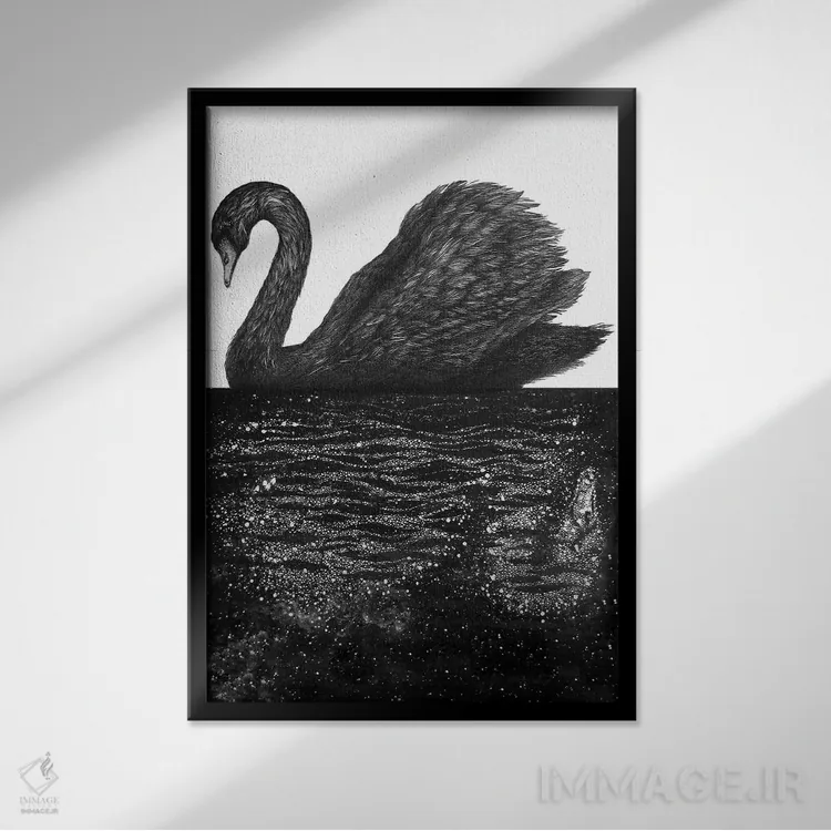 تابلو دکوراتیو سوی دیگر اثر الا مازور - نمای قابدار مشکی