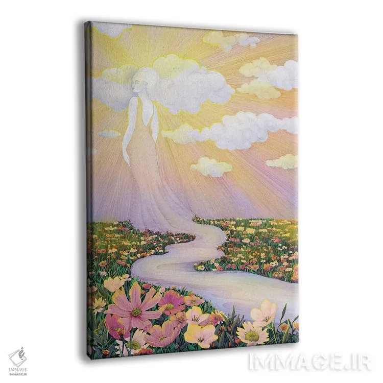 تابلو دکوراتیو روح سحرگاهی رودخانه و آسمان اثر الا مازور - نمای پرسپکتیو محصول