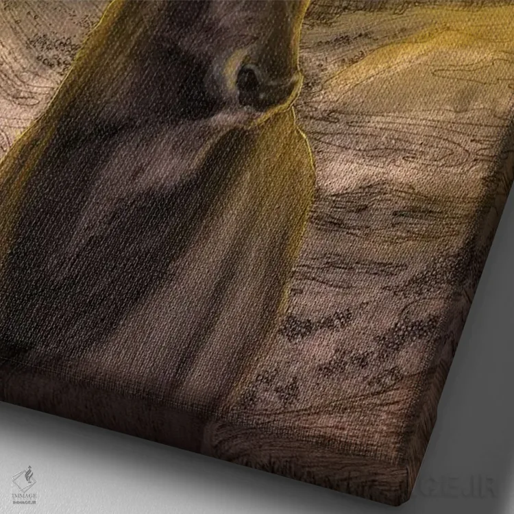 تابلو دکوراتیو با خورشید برخیز اثر الا مازور - نمای نزدیک بافت بوم