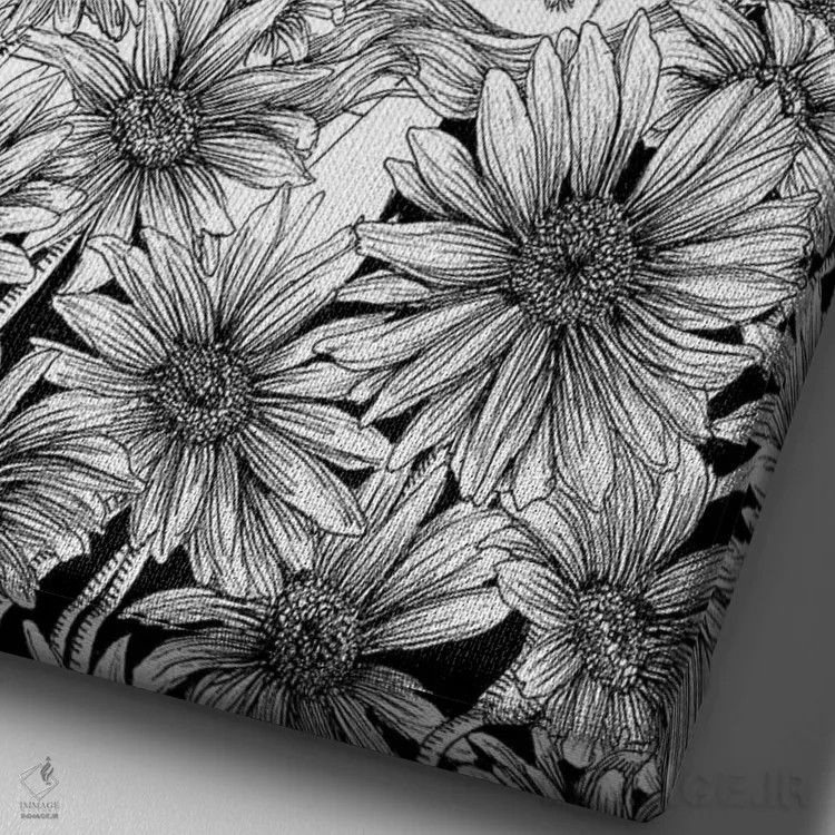 تابلو دکوراتیو اینجا کنار تو دراز کشیده ام اثر الا مازور - نمای نزدیک بافت بوم