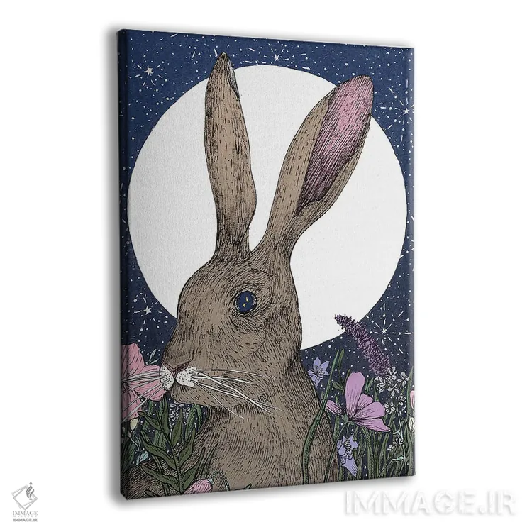 تابلو دکوراتیو خرگوش و ماه اثر الا مازور - نمای پرسپکتیو محصول