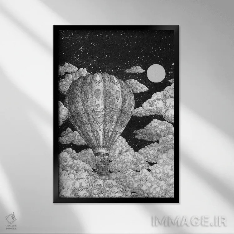 تابلو دکوراتیو ماجراجویی در انتظار است اثر الا مازور - نمای قابدار مشکی