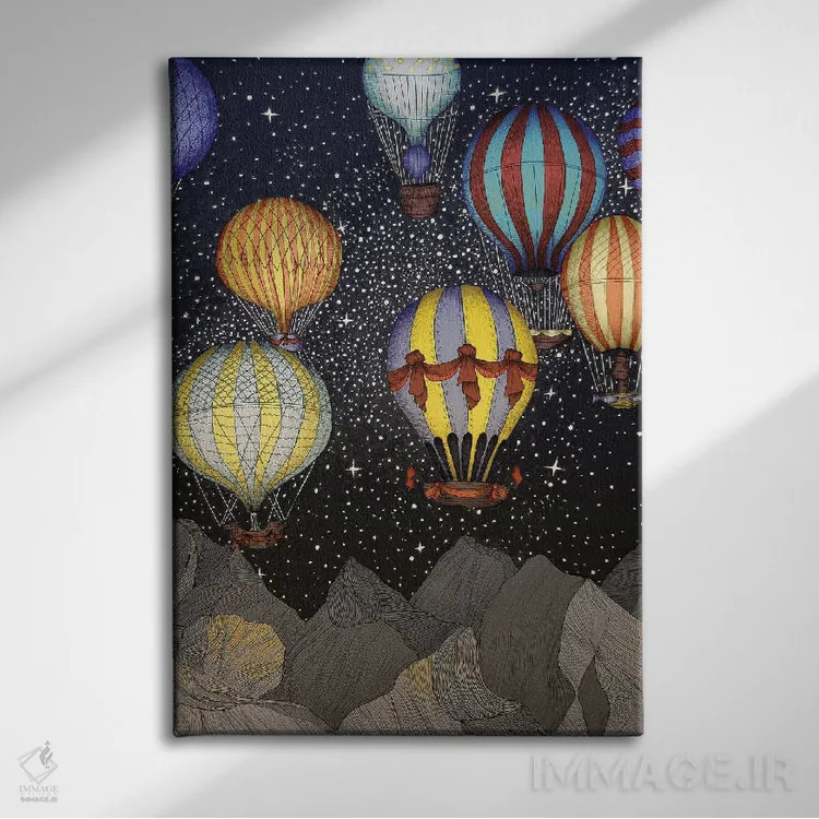 تابلو دکوراتیو پرواز شبانه اثر الا مازور - نمای روبهرو روی دیوار