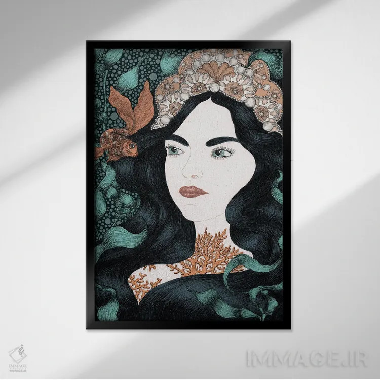 تابلو دکوراتیو ماهی کوچولو اثر الا مازور - نمای قابدار مشکی