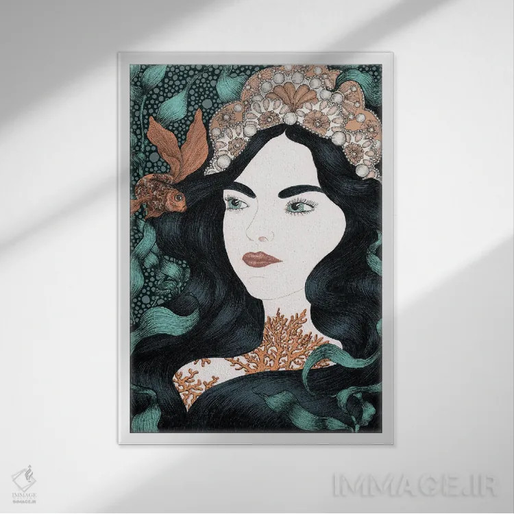 تابلو دکوراتیو ماهی کوچولو اثر الا مازور - نمای قابدار سفید