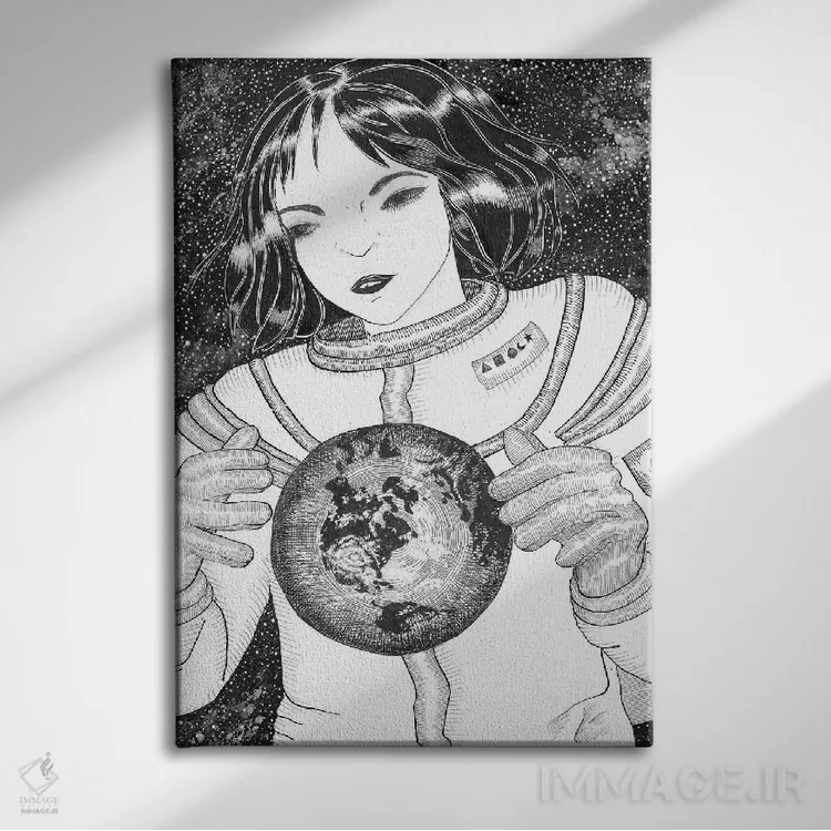 تابلو دکوراتیو آفریننده اثر الا مازور - نمای روبهرو روی دیوار