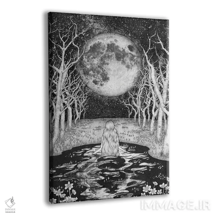 تابلو دکوراتیو حمام کننده مهتاب اثر الا مازور - نمای پرسپکتیو محصول