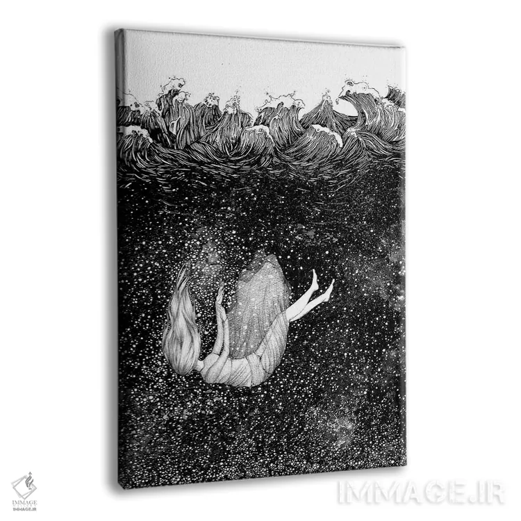 تابلو دکوراتیو ستارگان زیر امواج اثر الا مازور - نمای پرسپکتیو محصول