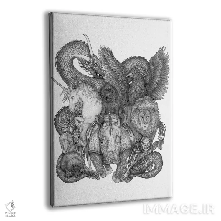 تابلو دکوراتیو مجموعه غیرممکن جانوران اثر الا مازور - نمای پرسپکتیو محصول