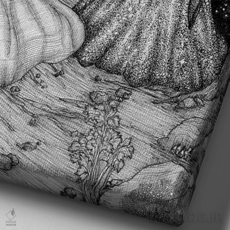 تابلو دکوراتیو میهمان ستاره اثر الا مازور - نمای نزدیک بافت بوم