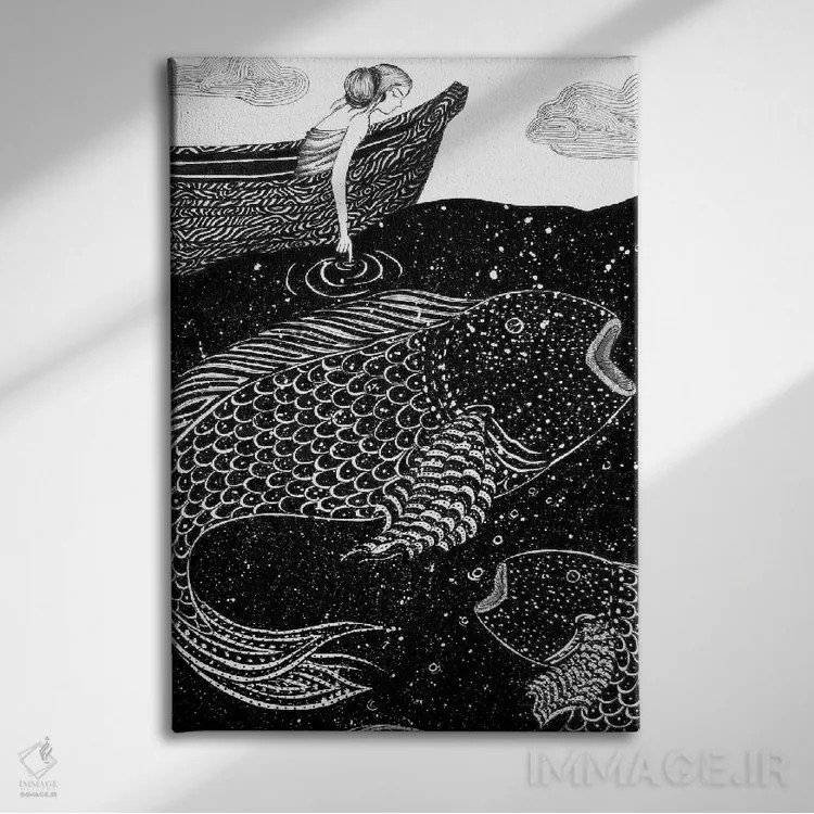 تابلو دکوراتیو چراغ های درخشان دریا اثر الا مازور - نمای روبهرو روی دیوار