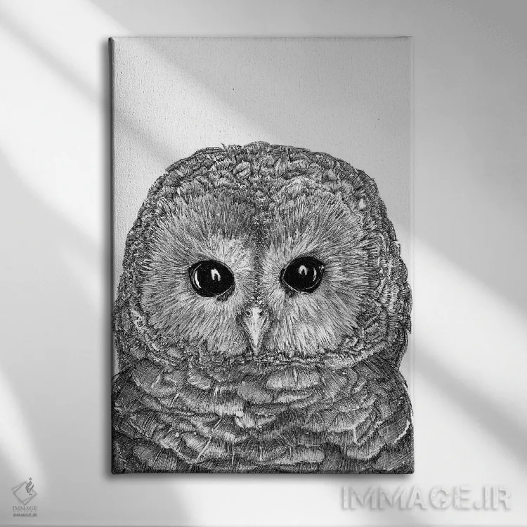 تابلو دکوراتیو جغد کوچولو اثر الا مازور - نمای روبهرو روی دیوار